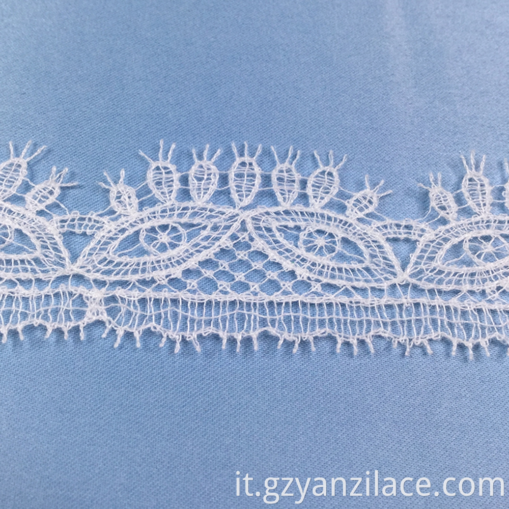 White Bridal Thick Lace Trim by Yard